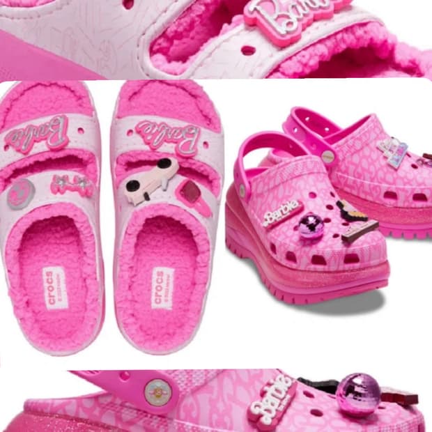 바비콜라보 한정판 크록스240 (옵션:털슬리퍼,메가크록스)