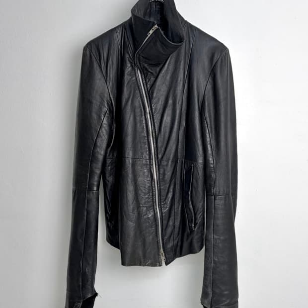 Ekam Asymmetric Lamb Leather Jacket