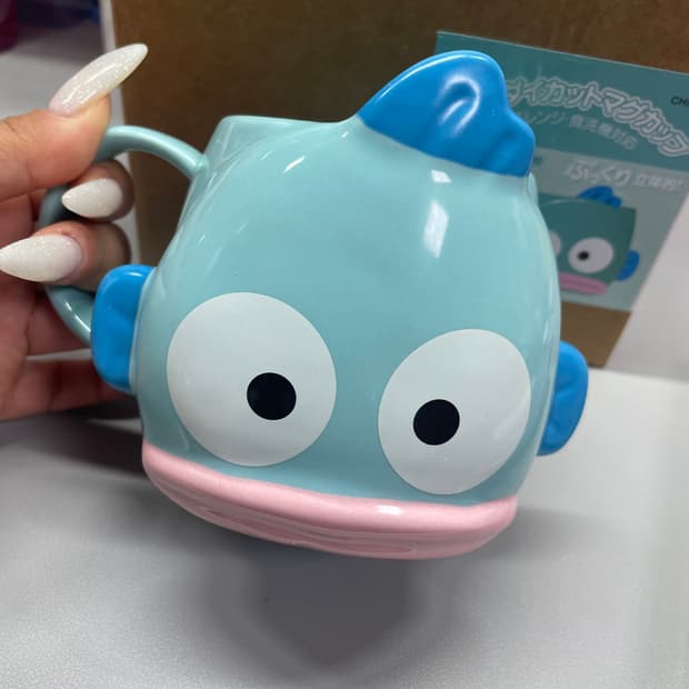 산리오 한교동 입체 도자기 컵 머그잔 스케이터 390ml