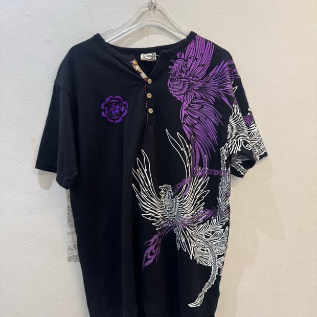 Cureall Vintage Skajan Henley Neck T-s