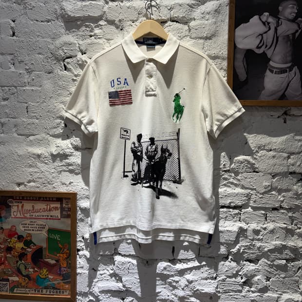 폴로 빅포니 USA 성조기 커스텀 카라 반팔티셔츠