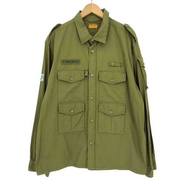 휴먼 메이드 카메라맨 셔츠 올리브 드랩