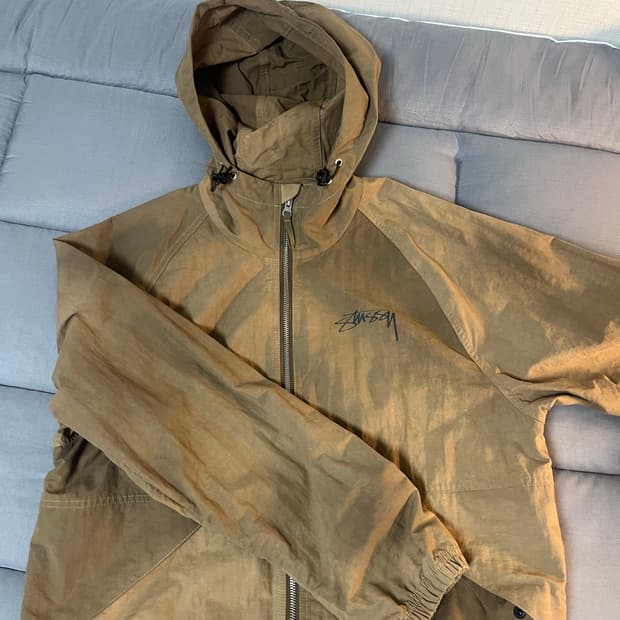 스투시 웨이브 다이 비치 쉘 자켓 브라운 S