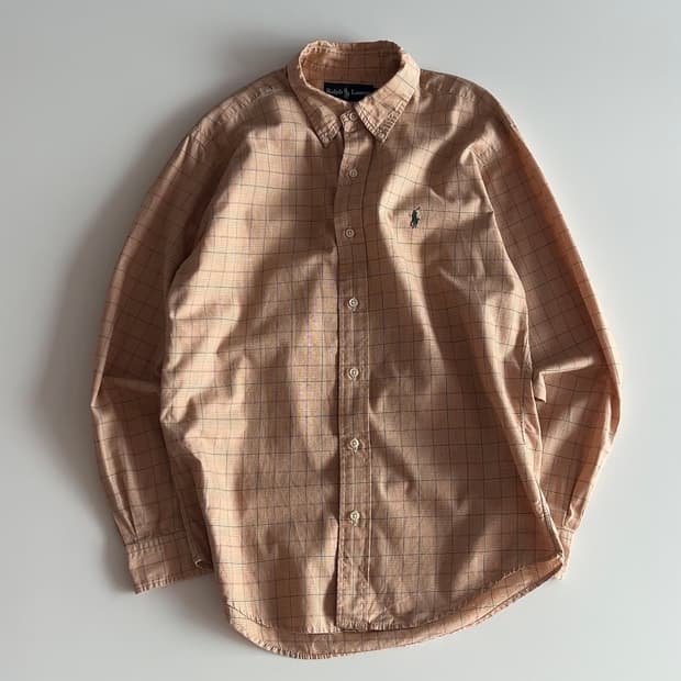 폴로 랄프로렌 베이지 체크 셔츠 m