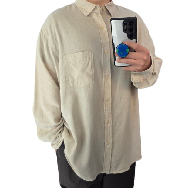 L 오버핏 수아레 텐셀 린넨 셔츠 오트밀