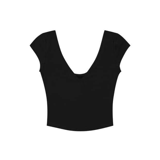 SOFT DEEP V-NECK HALF SLEEVE