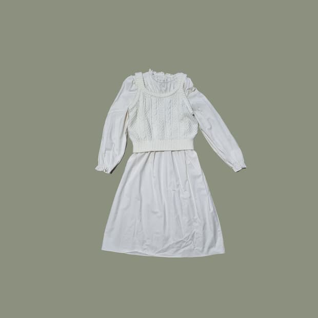 <새상품> 원피스+니트조끼 세트