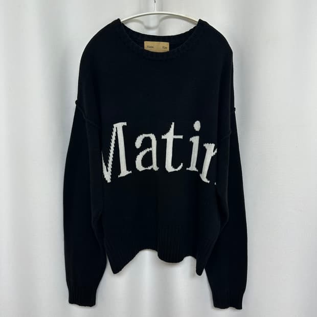 마뗑킴 남자 루즈핏 니트티 검정 FREE EIW