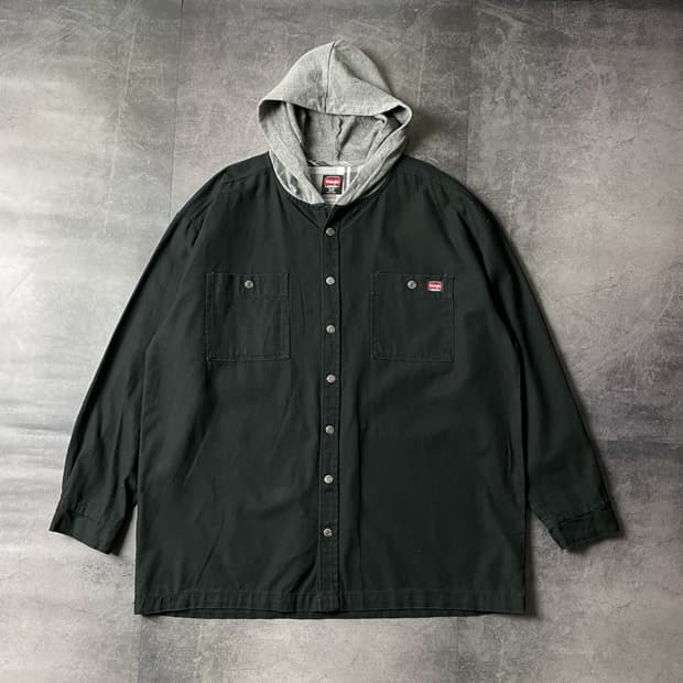 WRANGLER 랭글러 빈티지 블랙 코튼 후드셔츠
