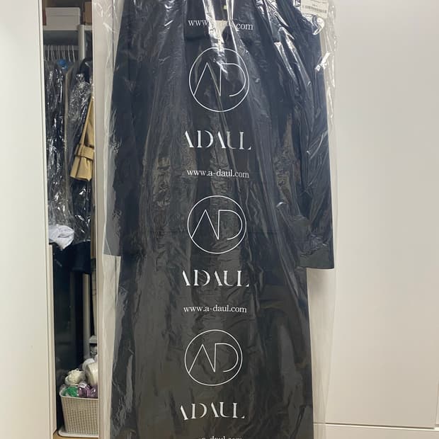 어다울) Zip up simple long dress - black-S