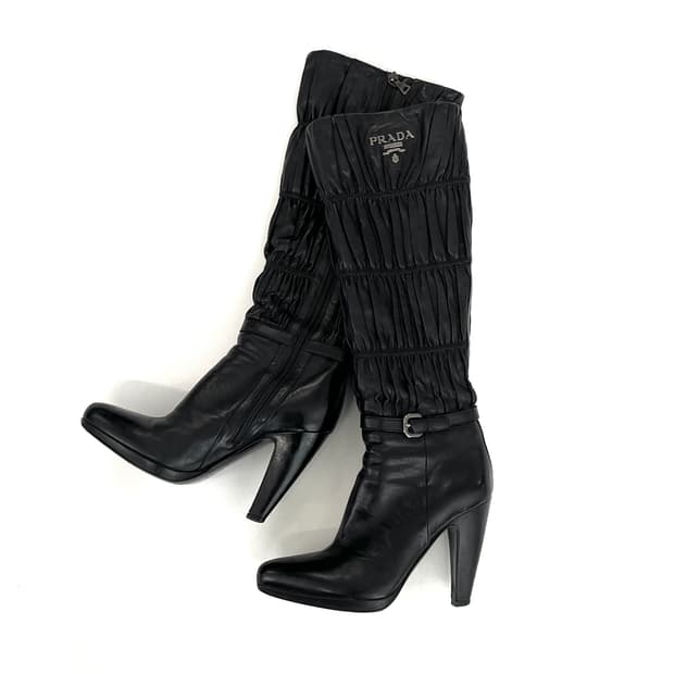 프라다 나파 레더 니하이 부츠
