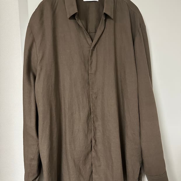 엘무드 오픈카라 린넨 셔츠 48사이즈 판매