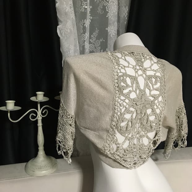 Vintage Glossy Silver Net Bolero