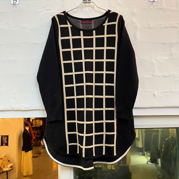 Kenzo 캐시미어 혼방 격자무늬 니트 탑 40