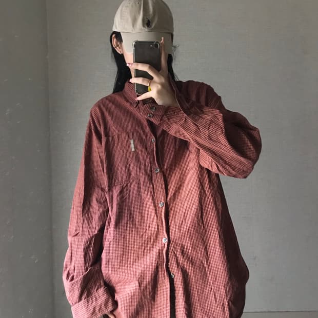 콜롬비아 오버핏 체크셔츠