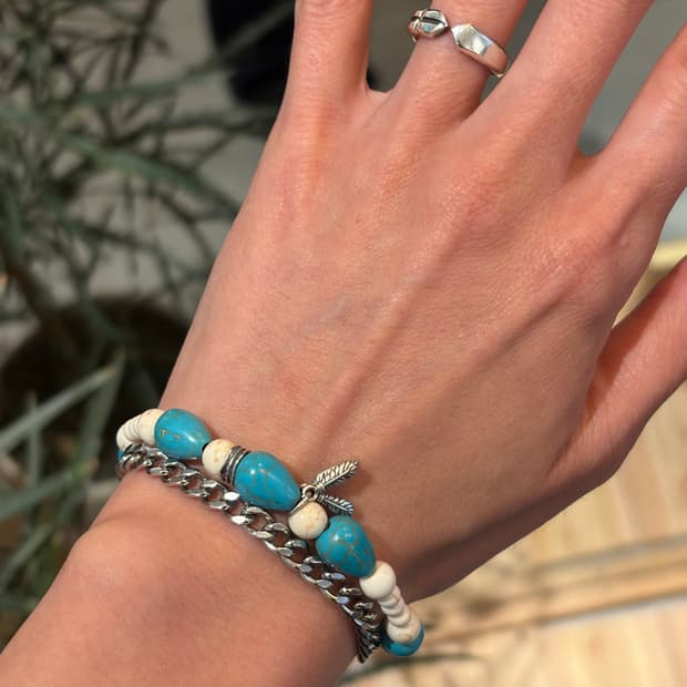 Turquoise Feather Bracelet