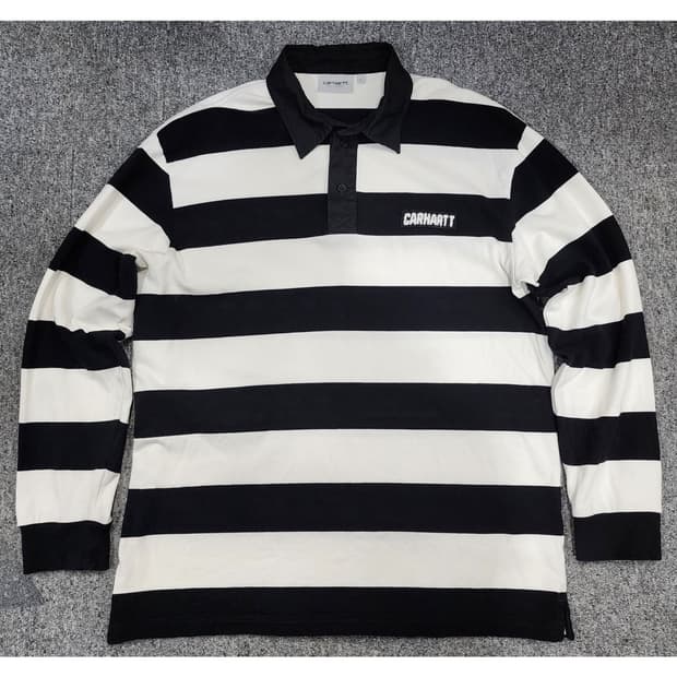 칼하트 Wip 이스턴 스트라이프 럭비 폴로 카라티 L