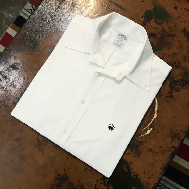 브룩스브라더스 화이트 코튼 셔츠 남성 105 사이즈