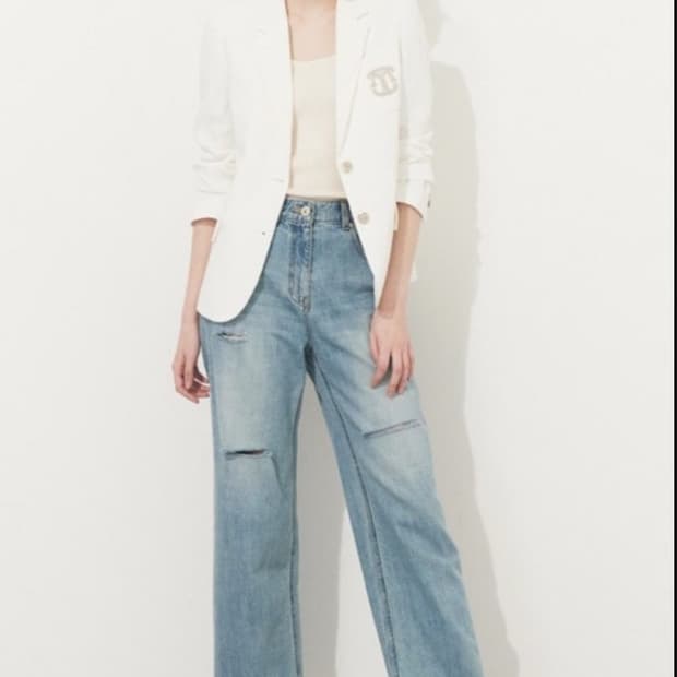 한섬 타임 2022 디스트로이드 스트레이트 데님 팬츠 61-90사이즈