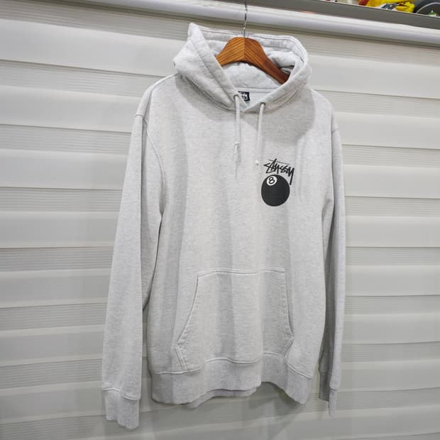 스투시 8볼 애쉬헤더 후드티- M