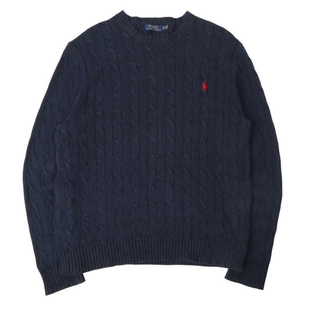 폴로 랄프로렌 네이비 케이블 니트 스웨터