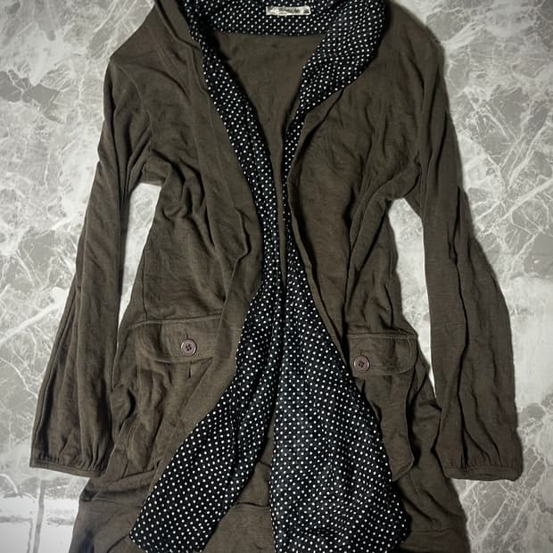 dot 2way long cardigan