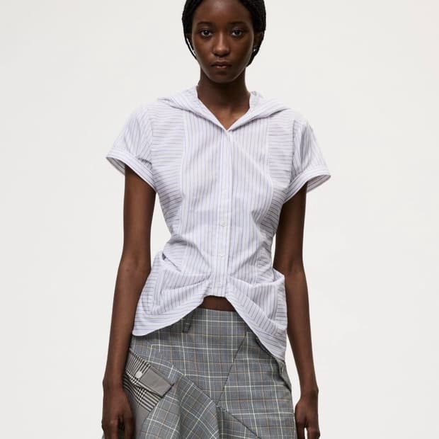 [34] RAVE REVIEW • MIRABELLE 스트라이프 후드 셔츠