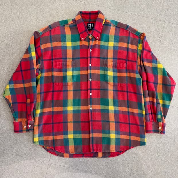 90s 올드 갭 체크 셔츠