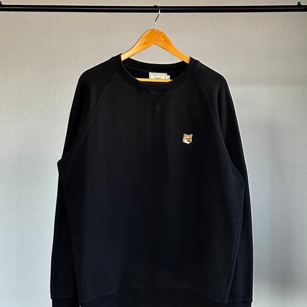 [XL]메종키츠네 폭스헤드 블랙 맨투맨