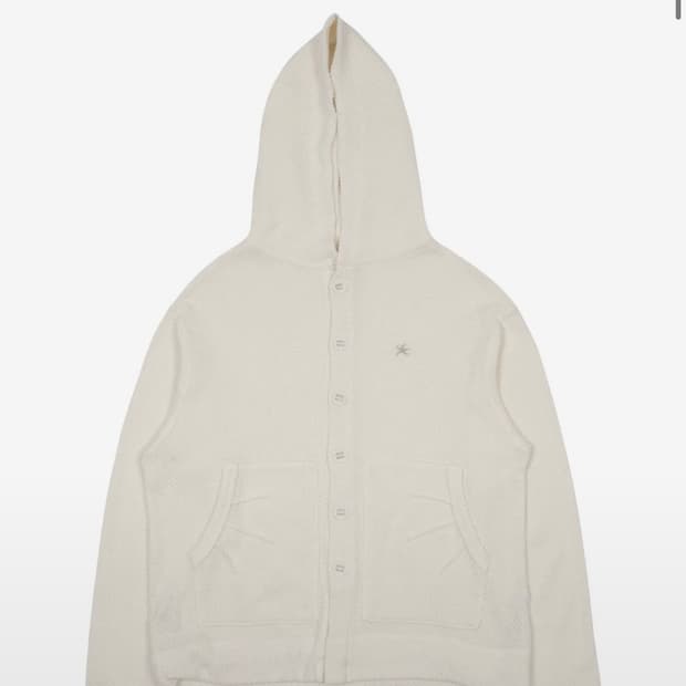 TCM waffle hooded crop jacket (ivory)