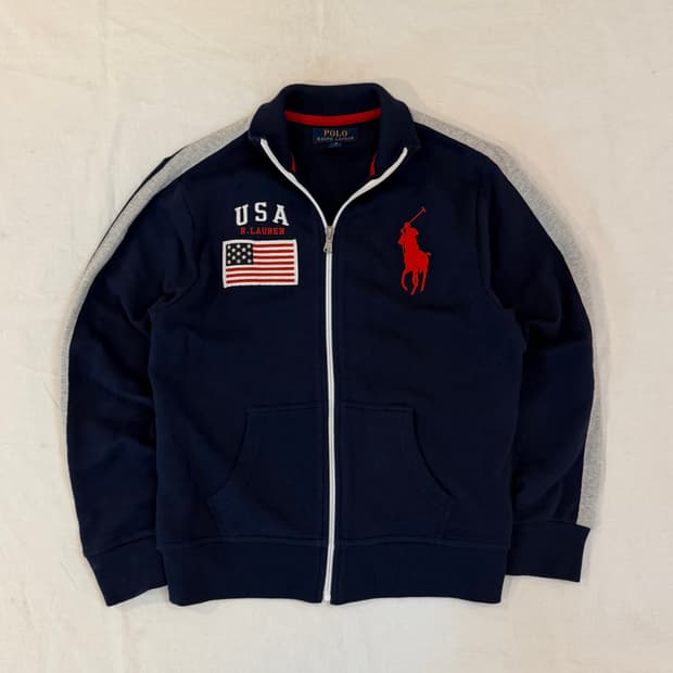 폴로 랄프로렌 USA 성조기 치프키프 집업 져지 네이비