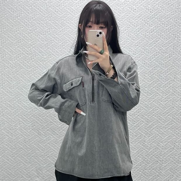 벤 데이비스 테크웨어 레트로 트러커 반집업 워크 셔츠 M C10756