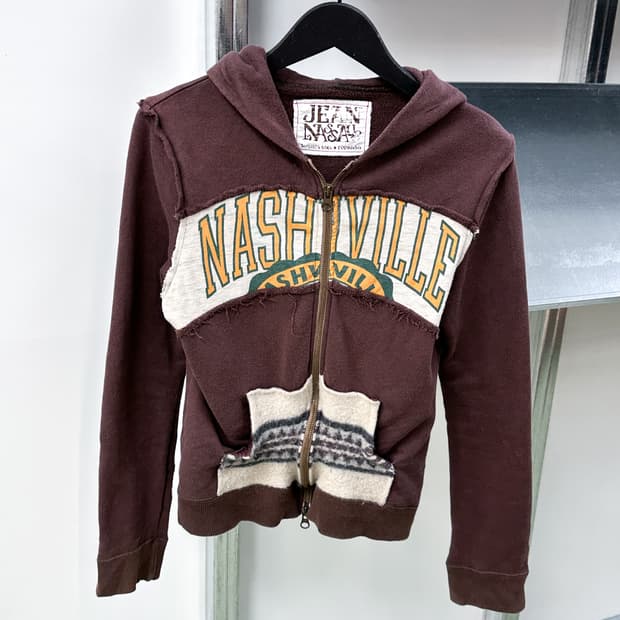 brown remake zip hoody