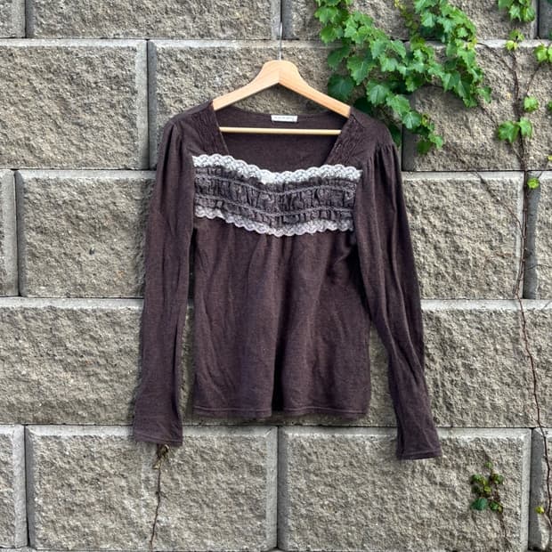 Brown Frill Long Sleeve