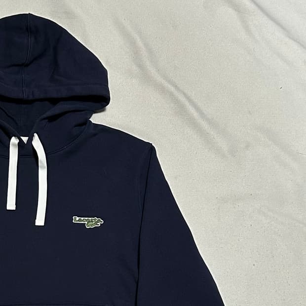 L 라코스테 네이비 써멀 후드티