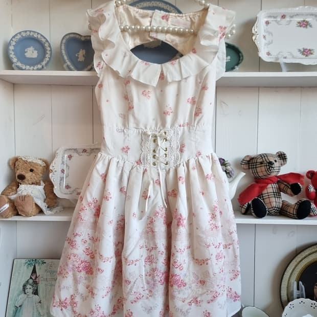 Liz Lisa(리즈리사) 프릴 카라 코르셋 플라워 원피스