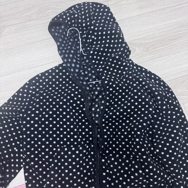 도트 크롭 봄 후드집업 