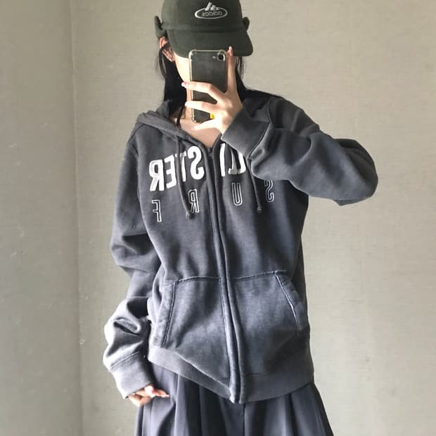 홀리스터 그레이 후드집업