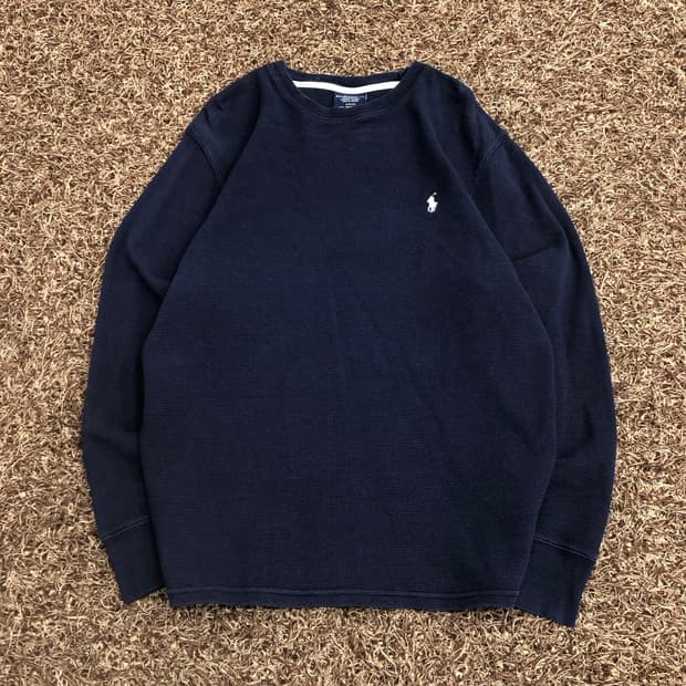 폴로 랄프로렌 네이비 와플 롱슬리브 긴팔 티셔츠