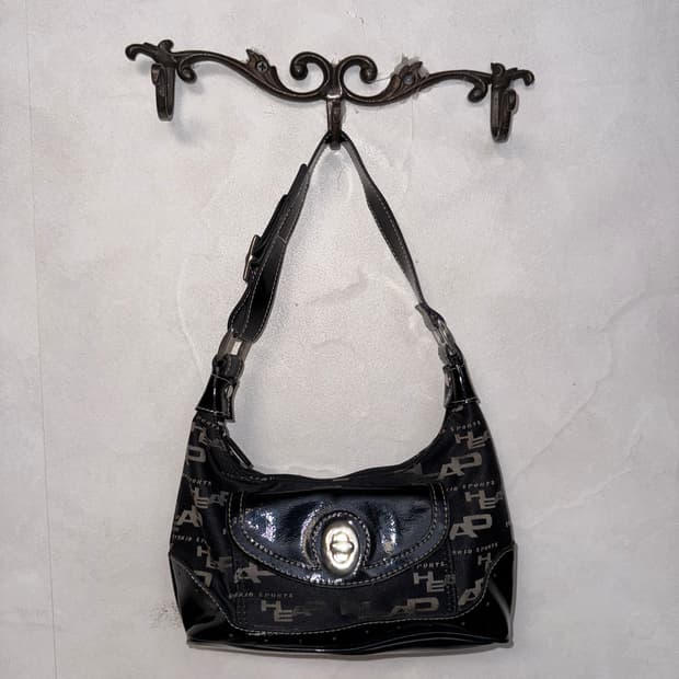 HEAD black logo buckle mini shoulder bag