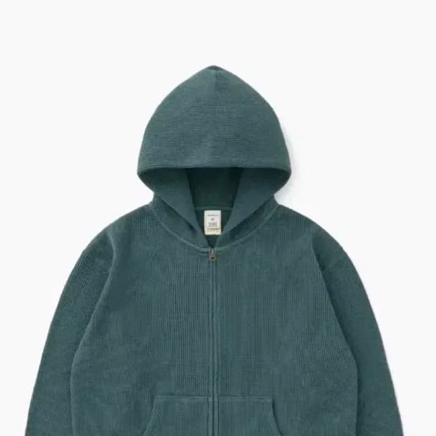 카키스 와플후드집업 틸컬러 스몰