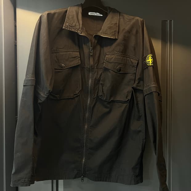 스톤아일랜드 오버셔츠 스트레치 코튼 블랙 M