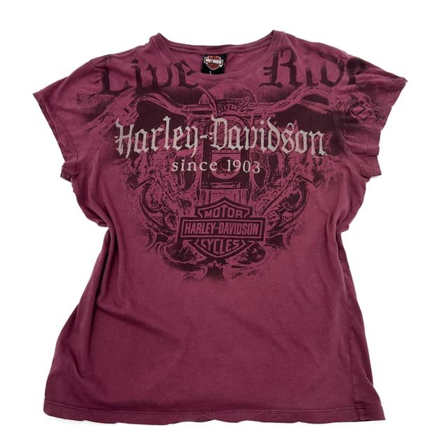 할리데이비슨 우먼 퍼플 반팔티