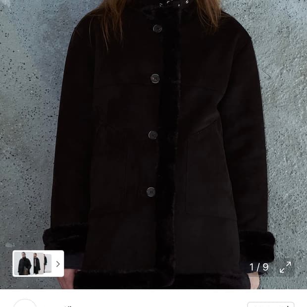 도프셉 클래식 무스탕 코트 블랙