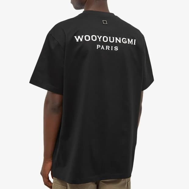 54 새제품) 우영미 코튼 백로고 티셔츠 블랙 25SS XXL 110