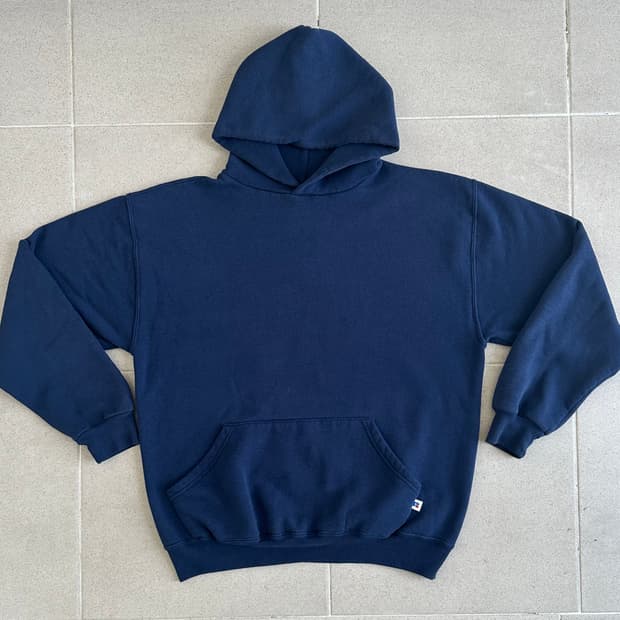 90s 빈티지 러셀 후드 네이비 M