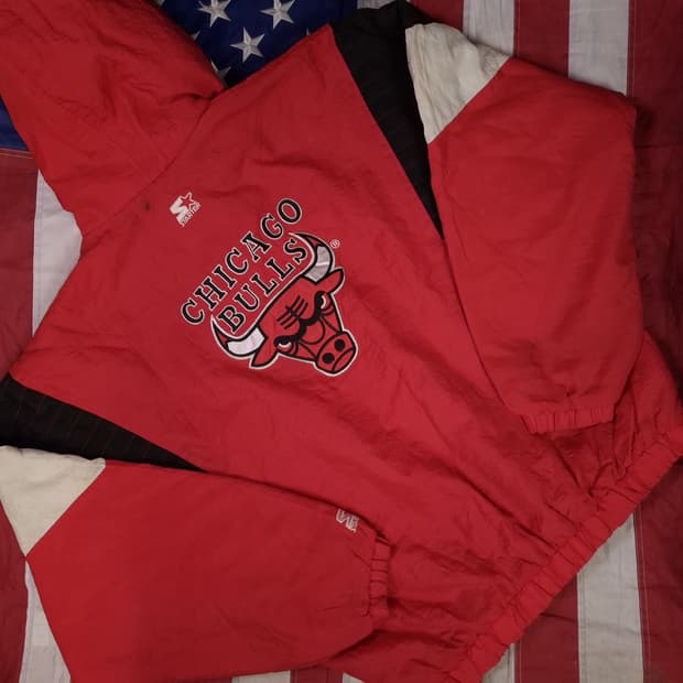 90's 스타터 시카고불스 패딩 아노락