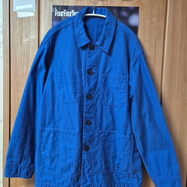 무탠다드 백사틴 초어자켓 블루 M (단추 커스텀)