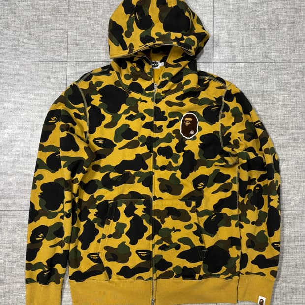 베이프 Bape 1st camo 황계 풀 집업 후드