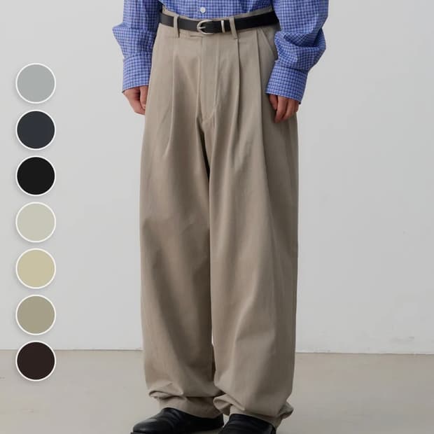 노운 와이드 치노팬츠 카키베이지